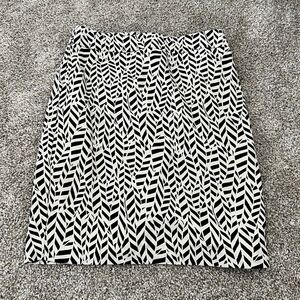 Black and white petite pencil skirt